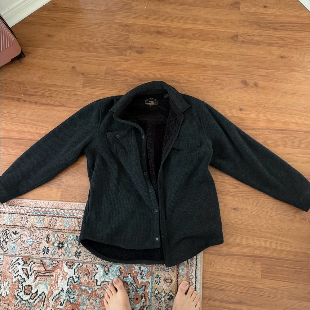 Men's Black Fleece Shirt Jacket